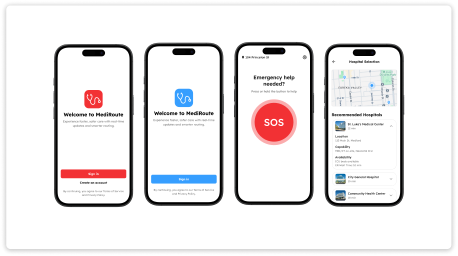 MediRoute app interface